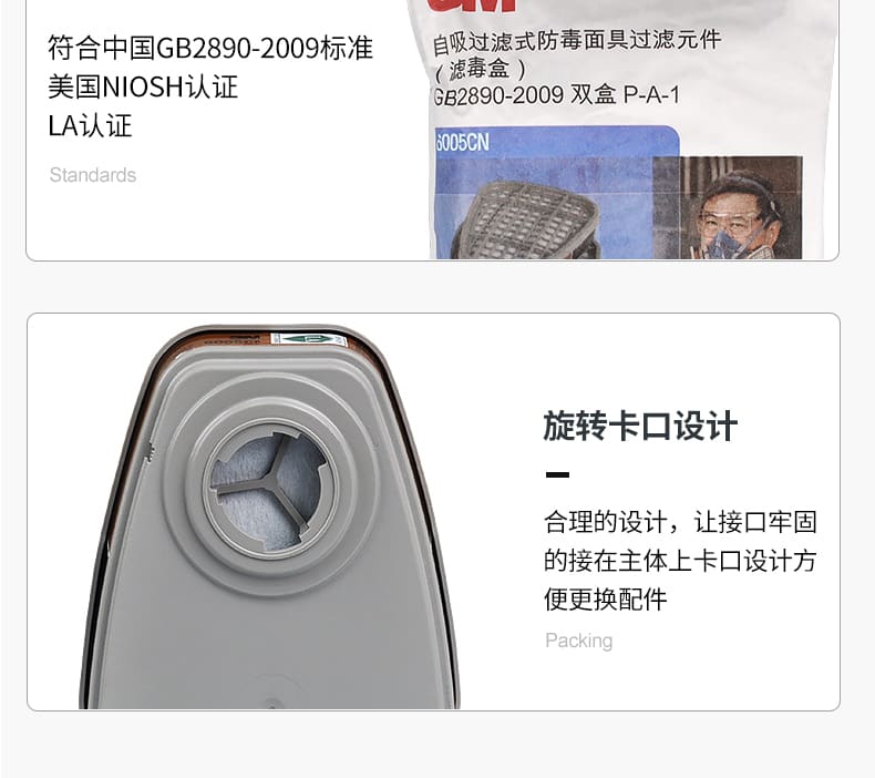 3M 6005CN 滤毒盒 （甲醛、有机蒸气）